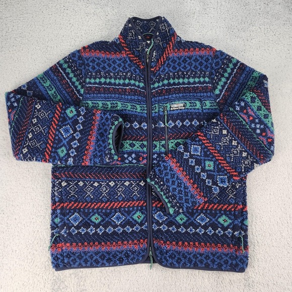 Alpine Design Other - Alpine Design Jacket Mens L Sherpa Fleece Navy Fair Isle Full Zip Outdoor NWT